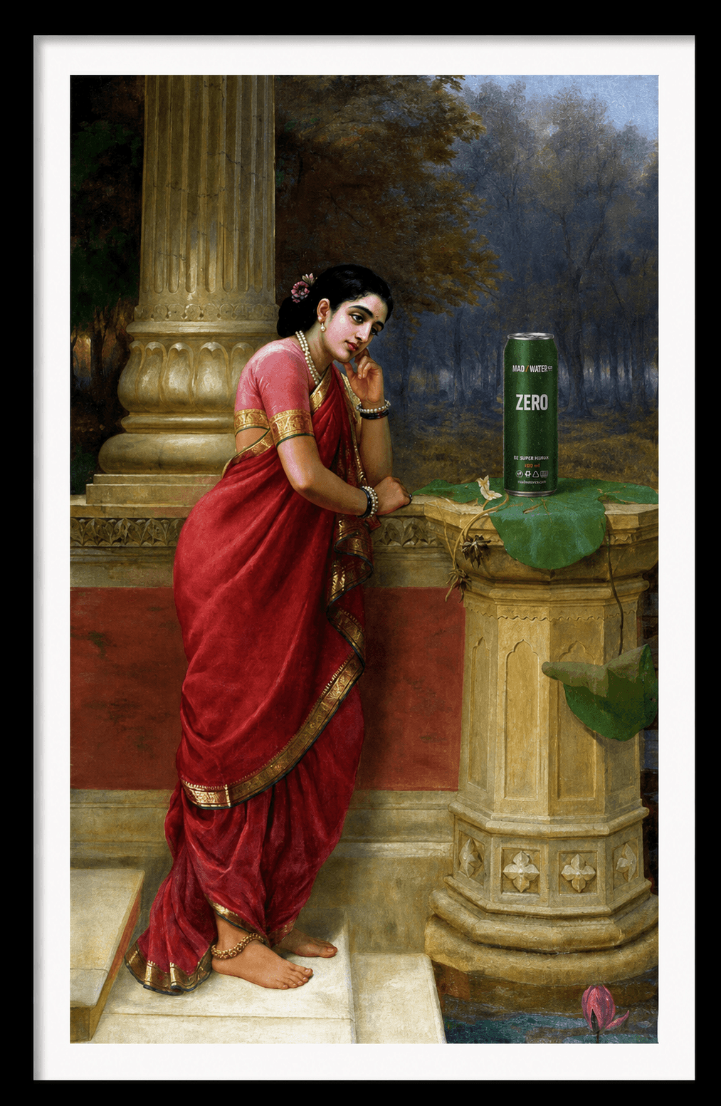 MadWater art series — a figure beside a pillar with a can